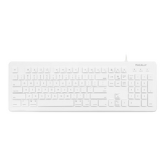 Macally 104 Key Full Size USB Keyboard with Two USB 2.0 Ports for Mac and PC