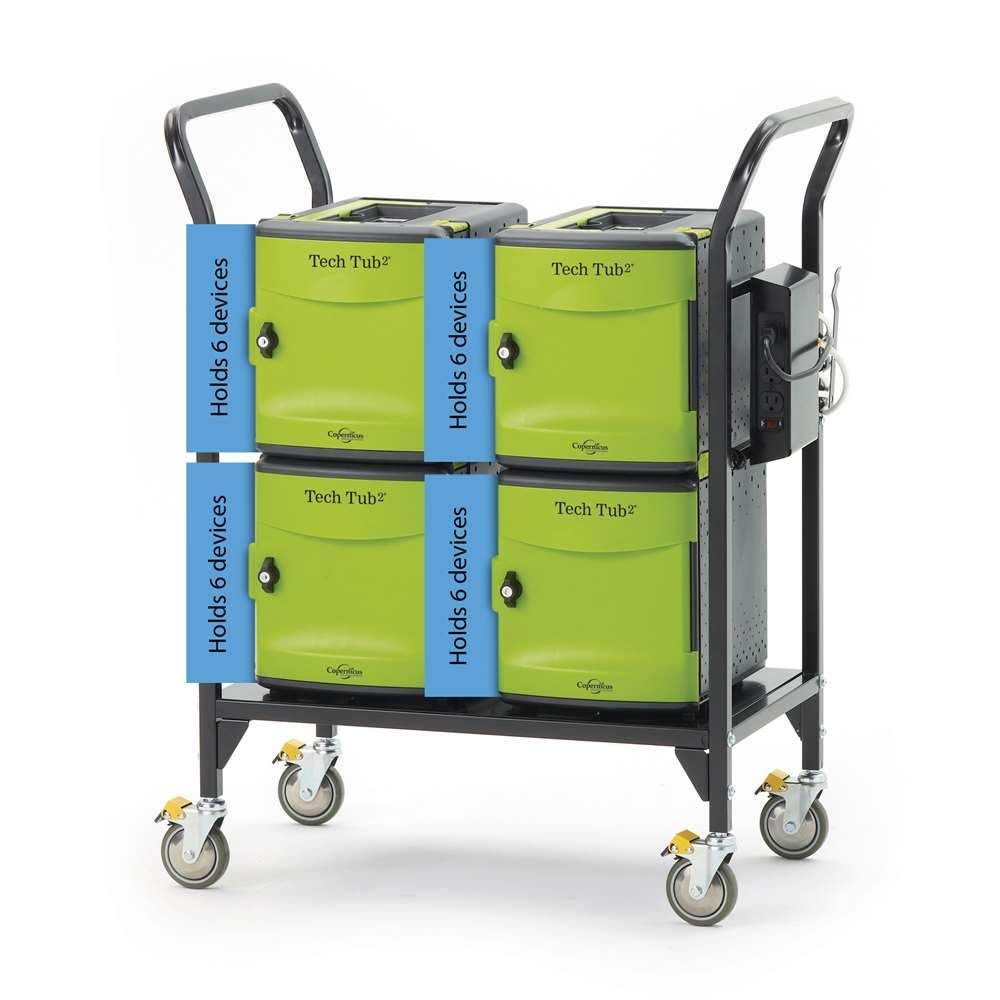 Tech Tub2 Modular Cart: Holds 24 Devices